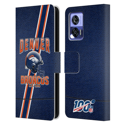 NFL Denver Broncos Logo Art Football Stripes Leather Book Wallet Case Cover For Motorola Edge 30 Neo 5G