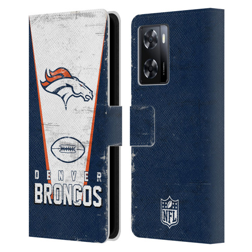 NFL Denver Broncos Logo Art Banner Leather Book Wallet Case Cover For OPPO A57s