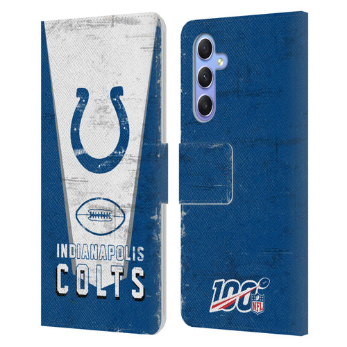 NFL Indianapolis Colts Logo Art Banner Leather Book Wallet Case Cover For Samsung Galaxy A34 5G