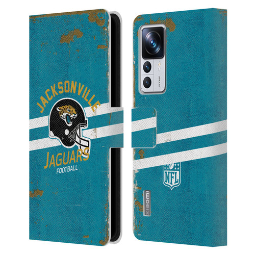 NFL Jacksonville Jaguars Logo Art Helmet Distressed Leather Book Wallet Case Cover For Xiaomi 12T Pro