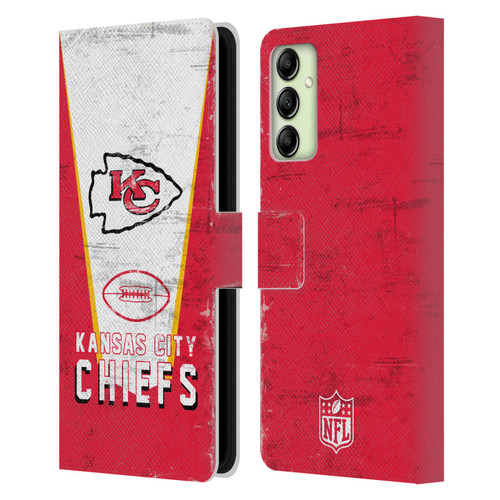 NFL Kansas City Chiefs Logo Art Banner Leather Book Wallet Case Cover For Samsung Galaxy A14 5G