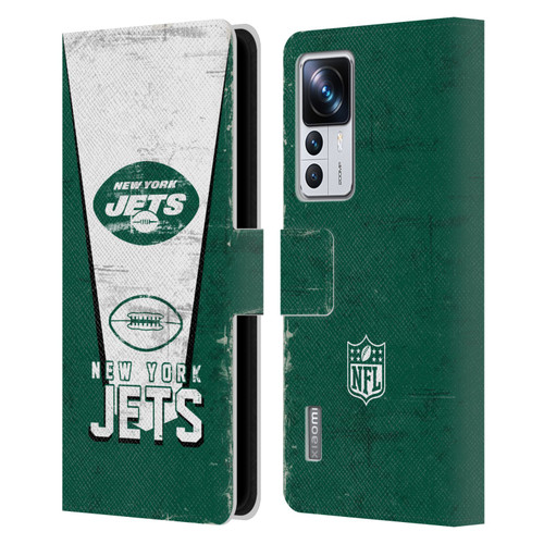 NFL New York Jets Logo Art Banner Leather Book Wallet Case Cover For Xiaomi 12T Pro