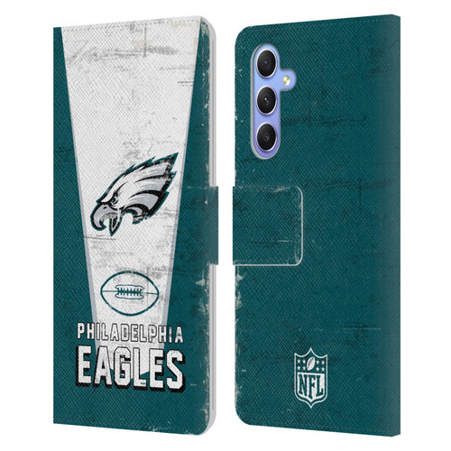 NFL Philadelphia Eagles Logo Art Banner Leather Book Wallet Case Cover For Samsung Galaxy A34 5G