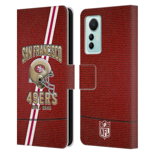 NFL San Francisco 49ers Logo Art Football Stripes Leather Book Wallet Case Cover For Xiaomi 12 Lite