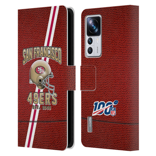 NFL San Francisco 49ers Logo Art Football Stripes Leather Book Wallet Case Cover For Xiaomi 12T Pro
