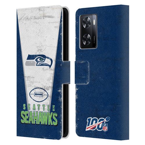 NFL Seattle Seahawks Logo Art Banner Leather Book Wallet Case Cover For OPPO A57s