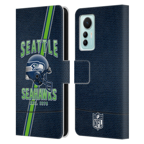 NFL Seattle Seahawks Logo Art Football Stripes Leather Book Wallet Case Cover For Xiaomi 12 Lite