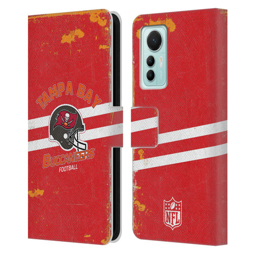 NFL Tampa Bay Buccaneers Logo Art Helmet Distressed Leather Book Wallet Case Cover For Xiaomi 12 Lite