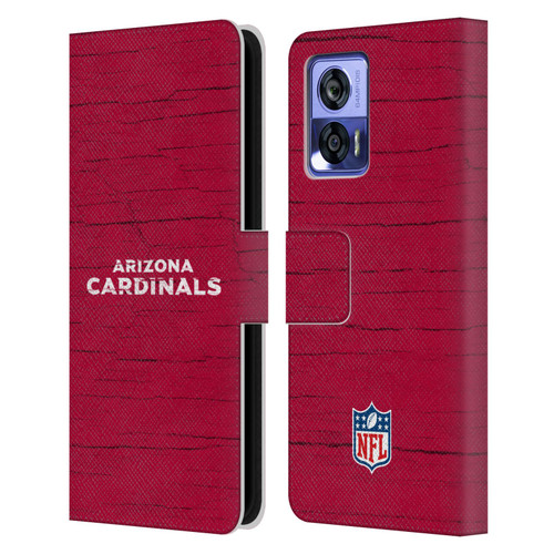 NFL Arizona Cardinals Logo Distressed Look Leather Book Wallet Case Cover For Motorola Edge 30 Neo 5G