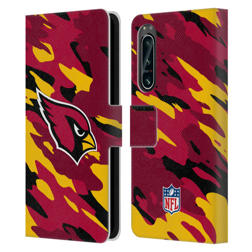 NFL Arizona Cardinals Logo Camou Leather Book Wallet Case Cover For Sony Xperia 5 IV