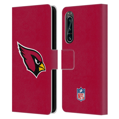 NFL Arizona Cardinals Logo Plain Leather Book Wallet Case Cover For Sony Xperia 5 IV