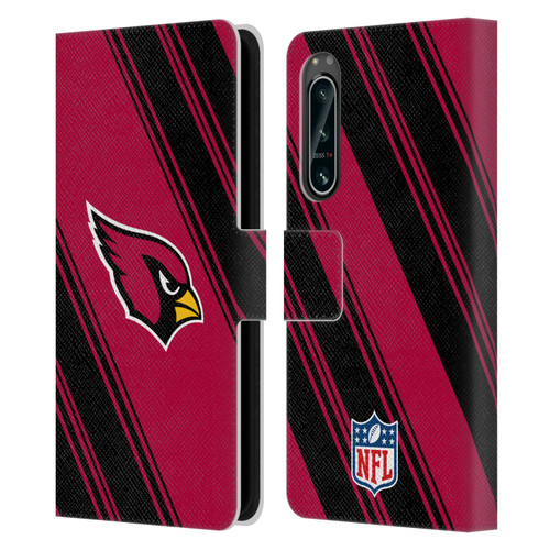NFL Arizona Cardinals Artwork Stripes Leather Book Wallet Case Cover For Sony Xperia 5 IV