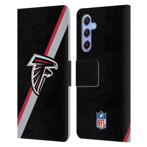 NFL Atlanta Falcons Logo Stripes Leather Book Wallet Case Cover For Samsung Galaxy A34 5G
