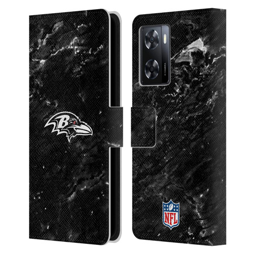 NFL Baltimore Ravens Artwork Marble Leather Book Wallet Case Cover For OPPO A57s
