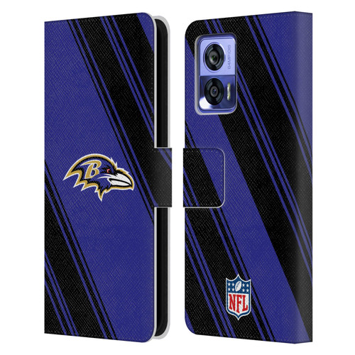 NFL Baltimore Ravens Artwork Stripes Leather Book Wallet Case Cover For Motorola Edge 30 Neo 5G