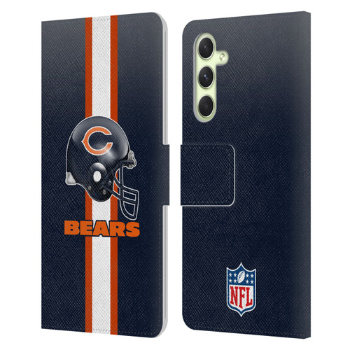 NFL Chicago Bears Logo Helmet Leather Book Wallet Case Cover For Samsung Galaxy A54 5G
