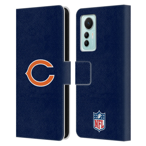 NFL Chicago Bears Logo Plain Leather Book Wallet Case Cover For Xiaomi 12 Lite