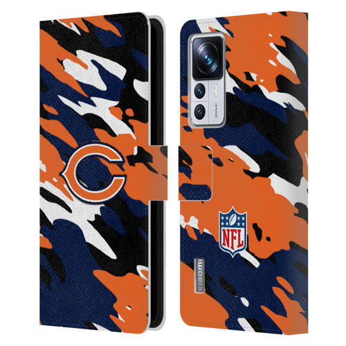 NFL Chicago Bears Logo Camou Leather Book Wallet Case Cover For Xiaomi 12T Pro