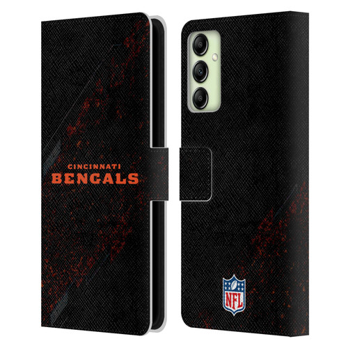 NFL Cincinnati Bengals Logo Blur Leather Book Wallet Case Cover For Samsung Galaxy A14 5G NFL Cincinnati Bengals Logo Blur Leather Book Wallet Case Cover For Samsung Galaxy A14 5G
