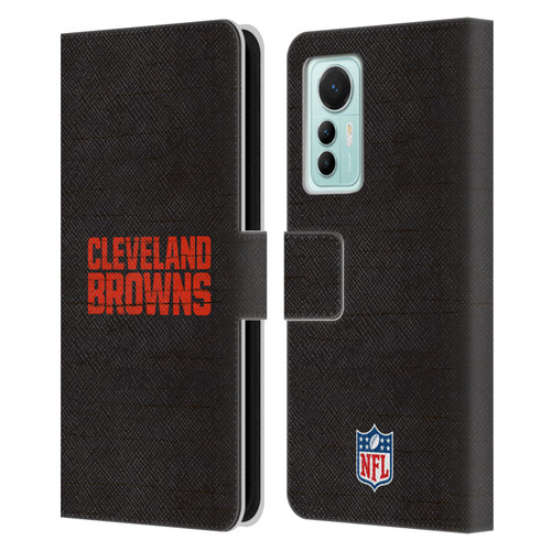 NFL Cleveland Browns Logo Distressed Look Leather Book Wallet Case Cover For Xiaomi 12 Lite