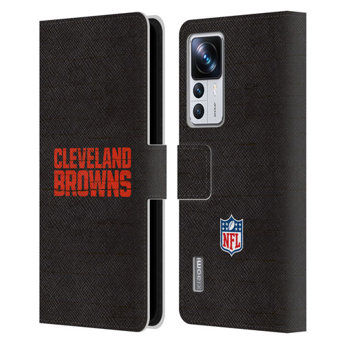 NFL Cleveland Browns Logo Distressed Look Leather Book Wallet Case Cover For Xiaomi 12T Pro