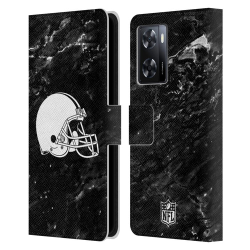 NFL Cleveland Browns Artwork Marble Leather Book Wallet Case Cover For OPPO A57s
