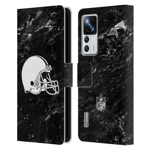 NFL Cleveland Browns Artwork Marble Leather Book Wallet Case Cover For Xiaomi 12T Pro