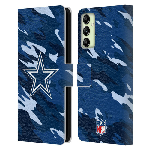 NFL Dallas Cowboys Logo Camou Leather Book Wallet Case Cover For Samsung Galaxy A14 5G NFL Dallas Cowboys Logo Camou Leather Book Wallet Case Cover For Samsung Galaxy A14 5G