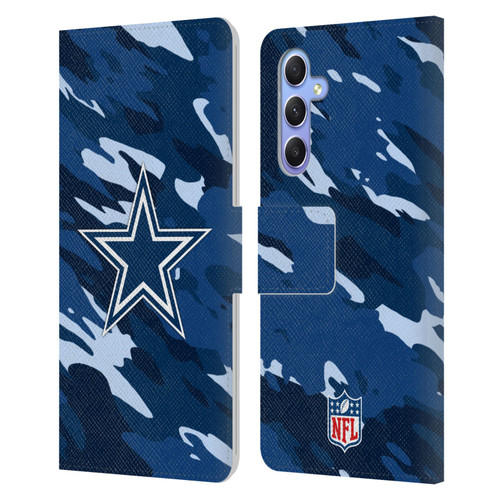 NFL Dallas Cowboys Logo Camou Leather Book Wallet Case Cover For Samsung Galaxy A34 5G NFL Dallas Cowboys Logo Camou Leather Book Wallet Case Cover For Samsung Galaxy A34 5G