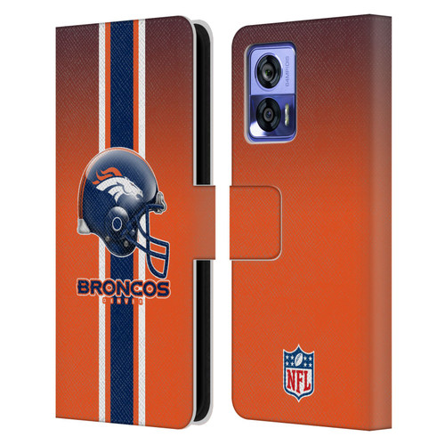 NFL Denver Broncos Logo Helmet Leather Book Wallet Case Cover For Motorola Edge 30 Neo 5G