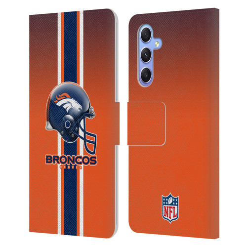 NFL Denver Broncos Logo Helmet Leather Book Wallet Case Cover For Samsung Galaxy A34 5G