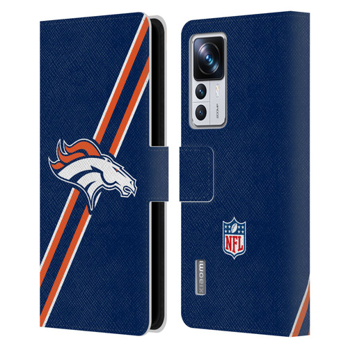 NFL Denver Broncos Logo Stripes Leather Book Wallet Case Cover For Xiaomi 12T Pro