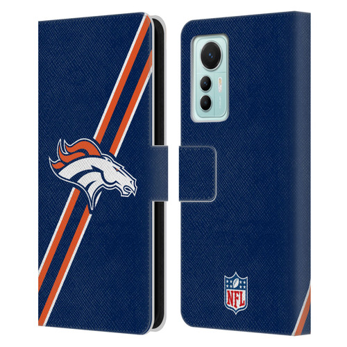 NFL Denver Broncos Logo Stripes Leather Book Wallet Case Cover For Xiaomi 12 Lite