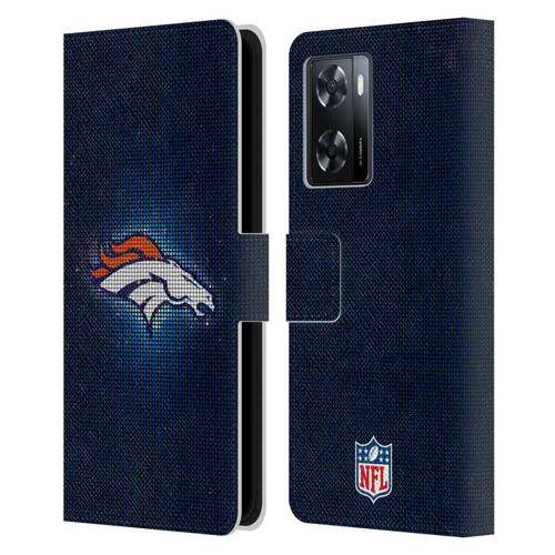NFL Denver Broncos Artwork LED Leather Book Wallet Case Cover For OPPO A57s