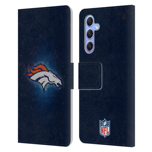 NFL Denver Broncos Artwork LED Leather Book Wallet Case Cover For Samsung Galaxy A34 5G