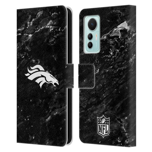 NFL Denver Broncos Artwork Marble Leather Book Wallet Case Cover For Xiaomi 12 Lite