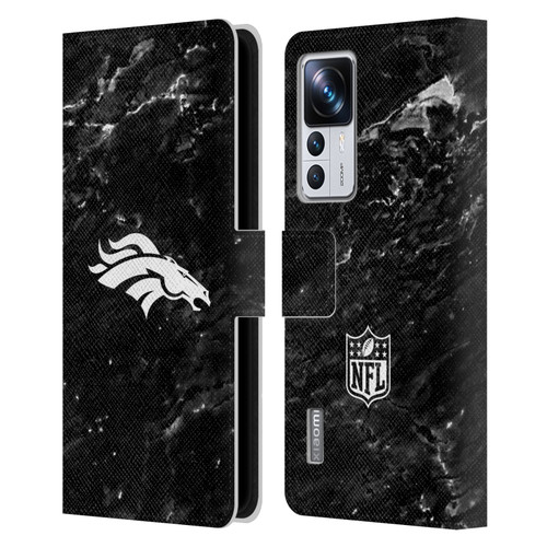 NFL Denver Broncos Artwork Marble Leather Book Wallet Case Cover For Xiaomi 12T Pro