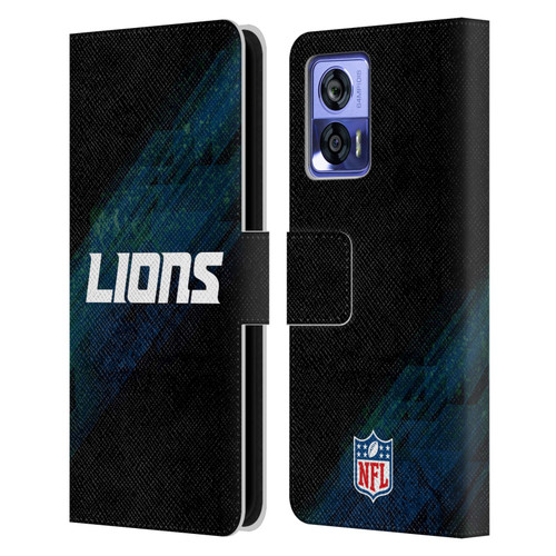 NFL Detroit Lions Logo Blur Leather Book Wallet Case Cover For Motorola Edge 30 Neo 5G