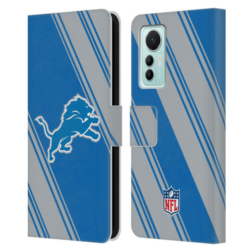 NFL Detroit Lions Artwork Stripes Leather Book Wallet Case Cover For Xiaomi 12 Lite