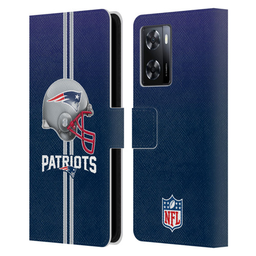 NFL New England Patriots Logo Helmet Leather Book Wallet Case Cover For OPPO A57s