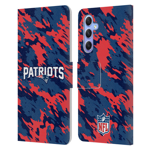 NFL New England Patriots Logo Camou Leather Book Wallet Case Cover For Samsung Galaxy A34 5G NFL New England Patriots Logo Camou Leather Book Wallet Case Cover For Samsung Galaxy A34 5G