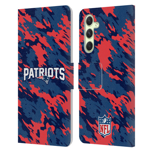 NFL New England Patriots Logo Camou Leather Book Wallet Case Cover For Samsung Galaxy A54 5G NFL New England Patriots Logo Camou Leather Book Wallet Case Cover For Samsung Galaxy A54 5G