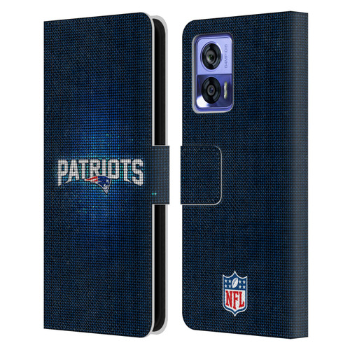 NFL New England Patriots Artwork LED Leather Book Wallet Case Cover For Motorola Edge 30 Neo 5G