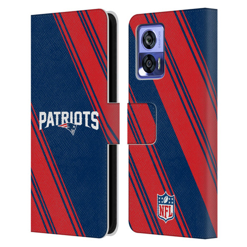 NFL New England Patriots Artwork Stripes Leather Book Wallet Case Cover For Motorola Edge 30 Neo 5G