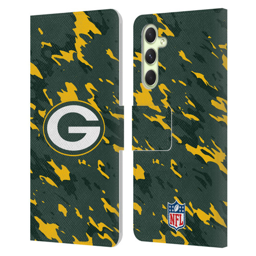 NFL Green Bay Packers Logo Camou Leather Book Wallet Case Cover For Samsung Galaxy A54 5G