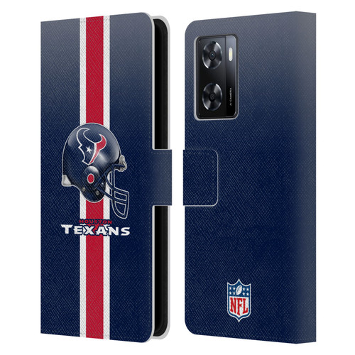 NFL Houston Texans Logo Helmet Leather Book Wallet Case Cover For OPPO A57s