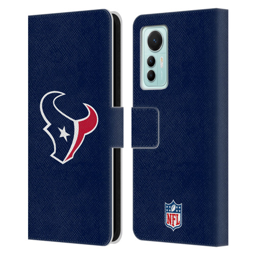 NFL Houston Texans Logo Plain Leather Book Wallet Case Cover For Xiaomi 12 Lite