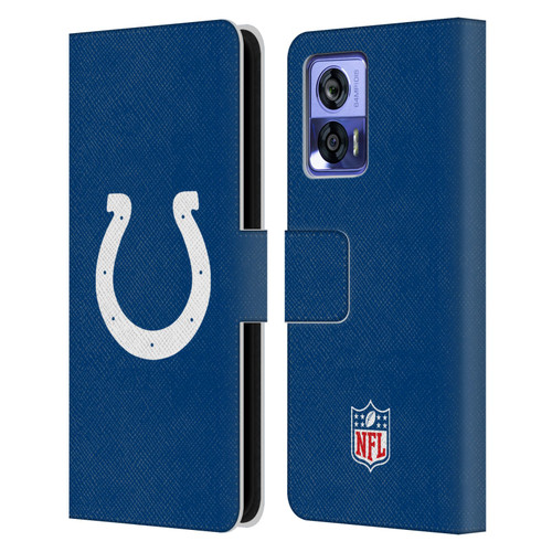 NFL Indianapolis Colts Logo Plain Leather Book Wallet Case Cover For Motorola Edge 30 Neo 5G