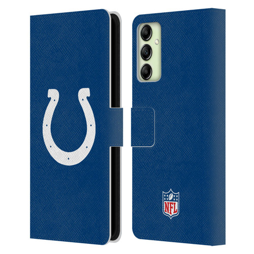 NFL Indianapolis Colts Logo Plain Leather Book Wallet Case Cover For Samsung Galaxy A14 5G