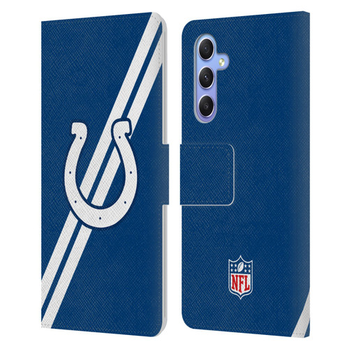 NFL Indianapolis Colts Logo Stripes Leather Book Wallet Case Cover For Samsung Galaxy A34 5G